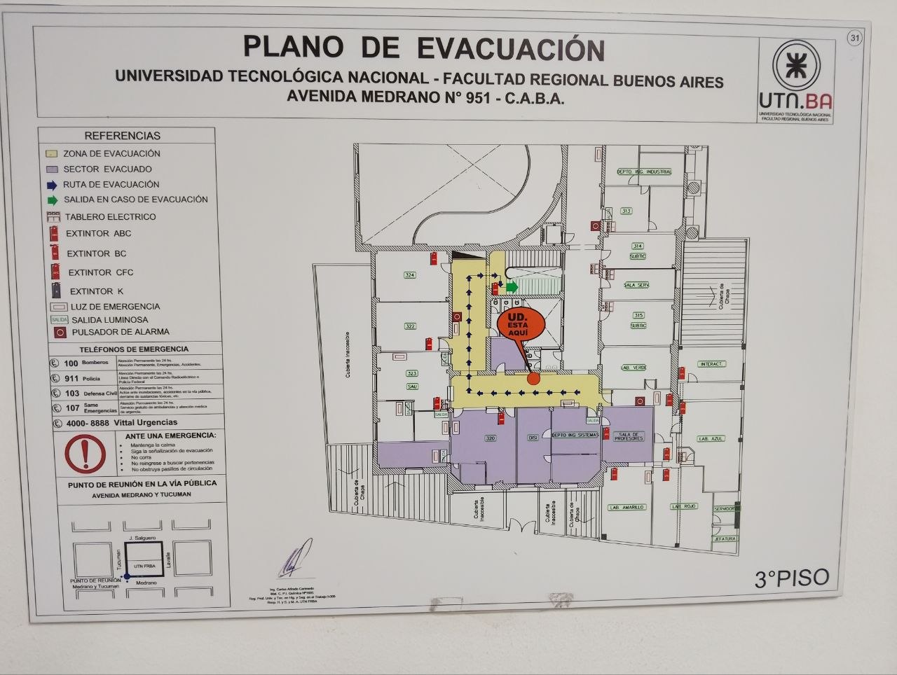 Plano orientativo UTN-FRBA Sede Medrano